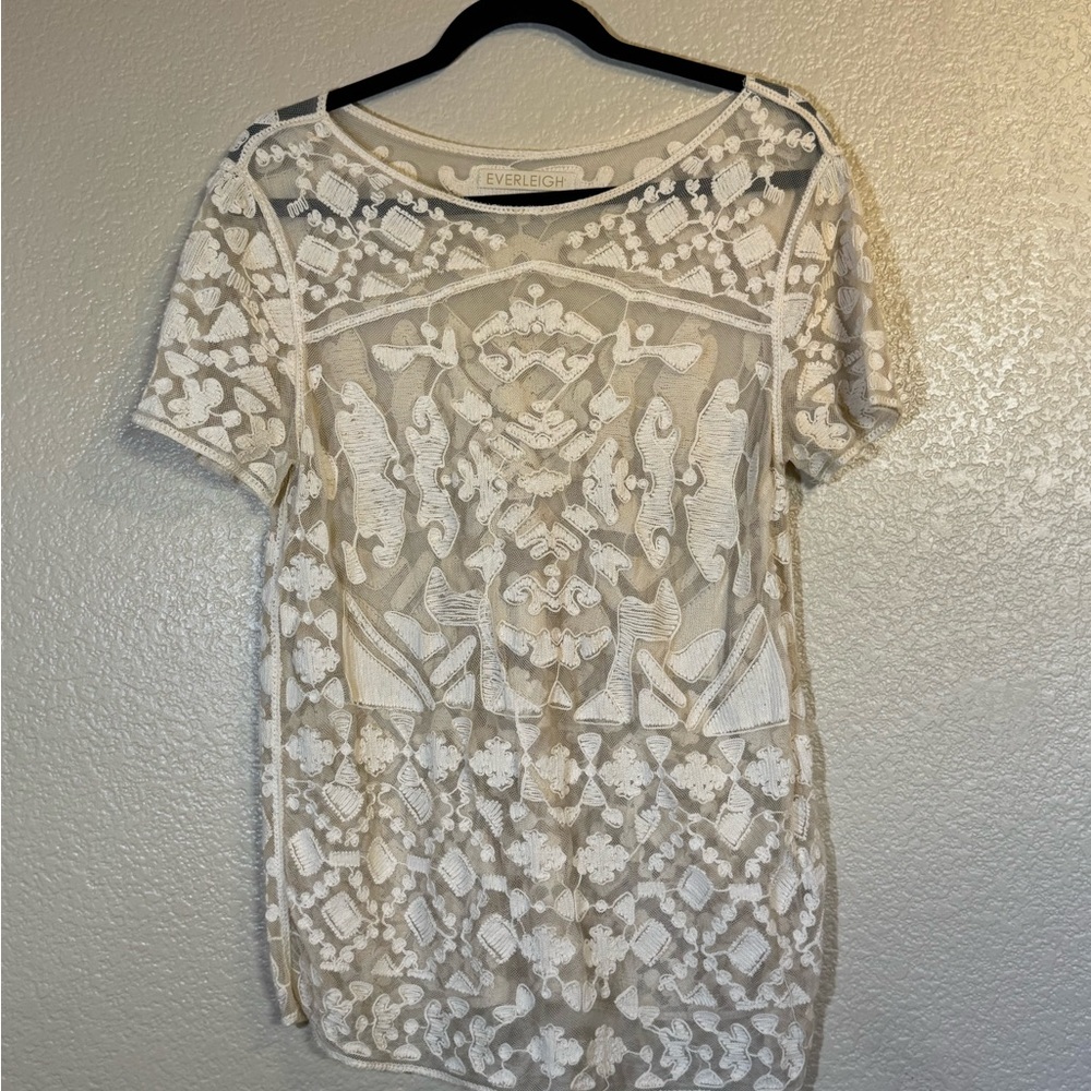 Everleigh Cream Lace Detail Blouse